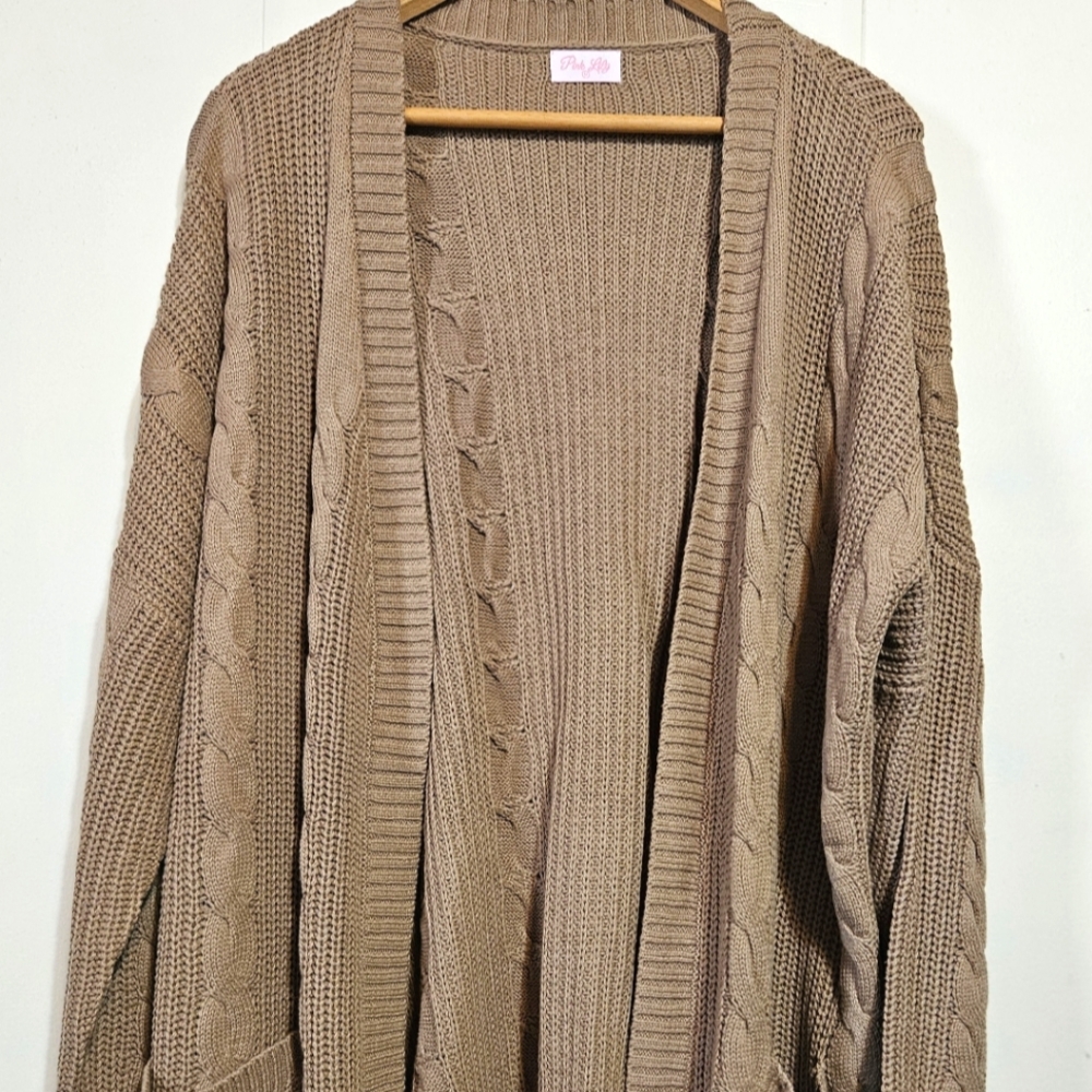 Knit Cardigan Sweater - Taupe